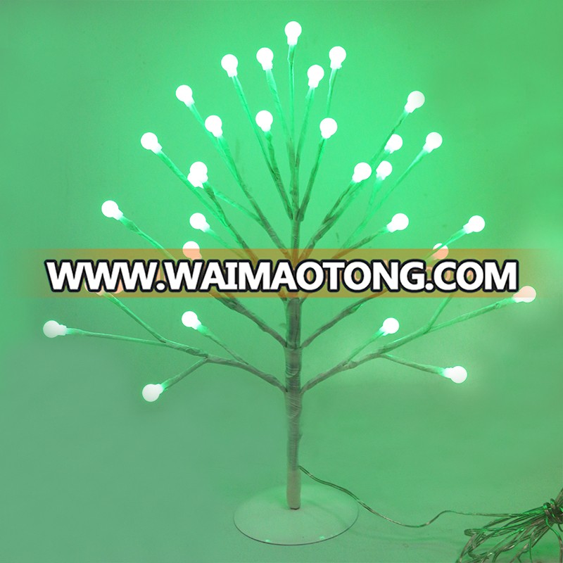 Pre-lit Tree with 33 LED Lights white Finish RGB Snowballs and Iceballs Ideal For Holiday Decor Party and Wedding